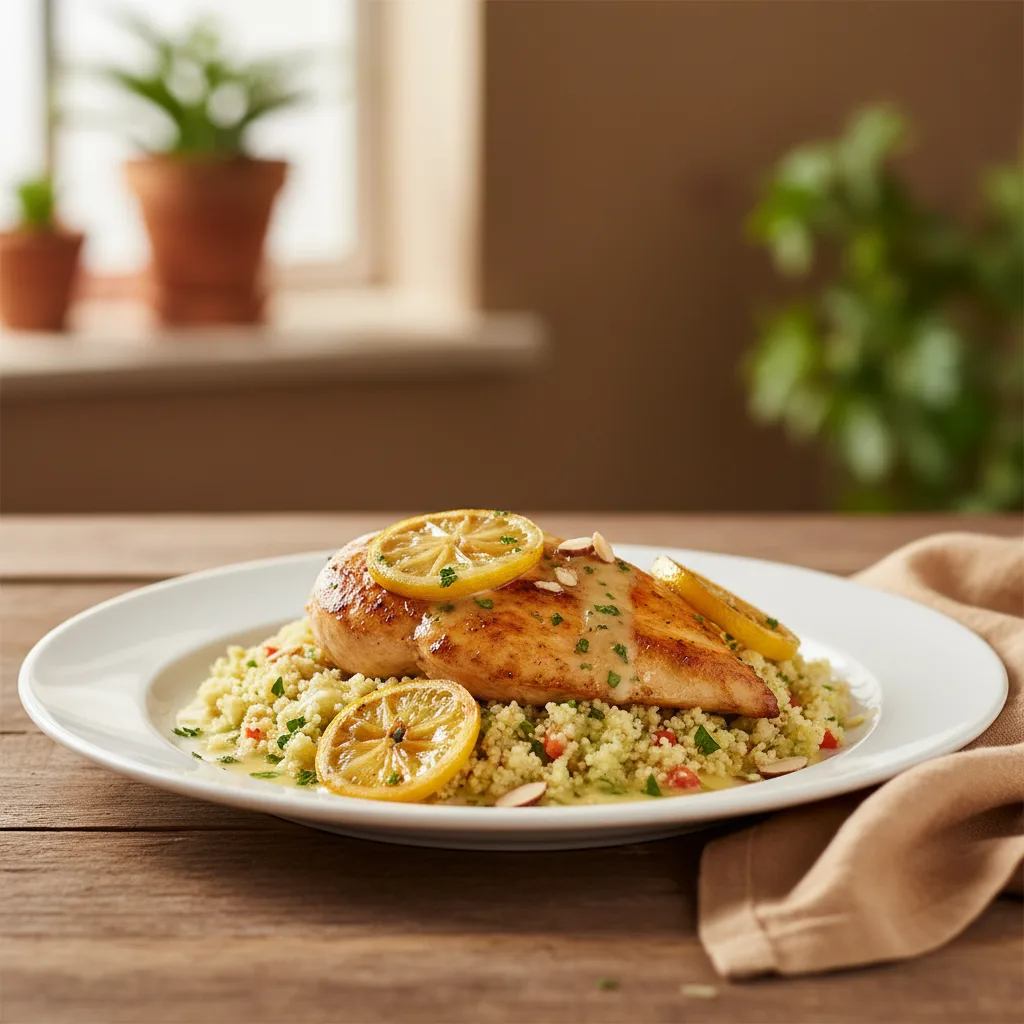 Pollo al Limón con Cuscús de Coliflor