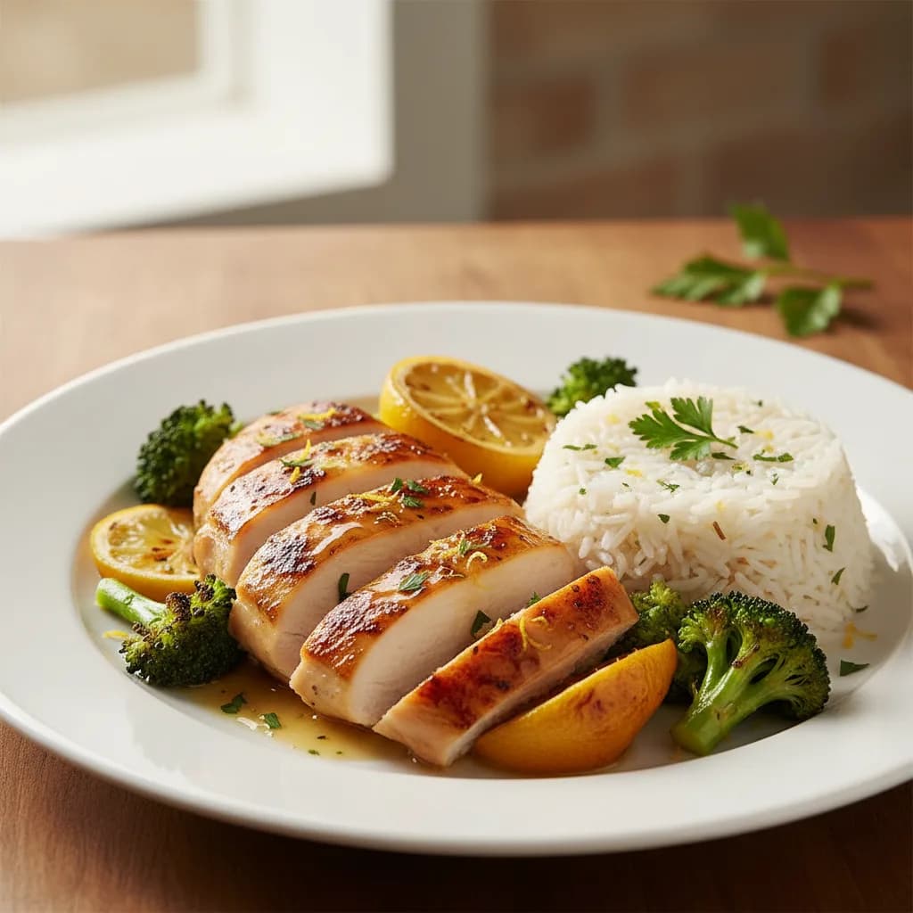 Pollo al Limón con Brócoli y Arroz Basmati
