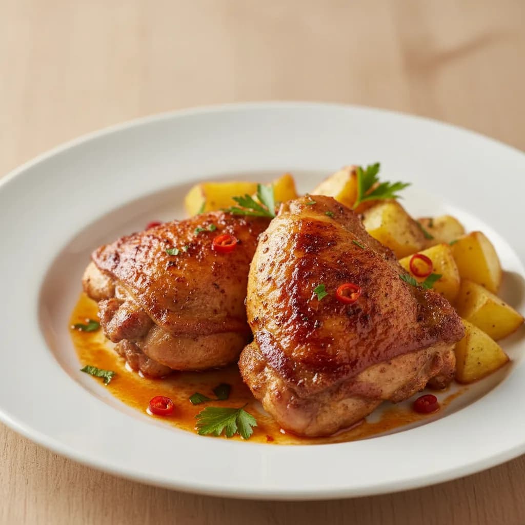 Contramuslos de Pollo al Pimentón con Patata Asada