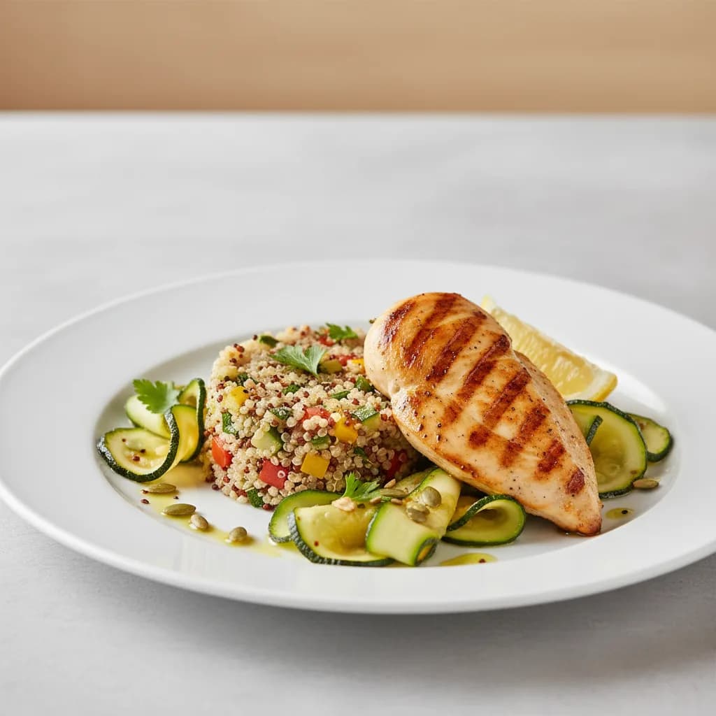 Pechuga de Pollo a la Plancha con Quinoa y Calabacín