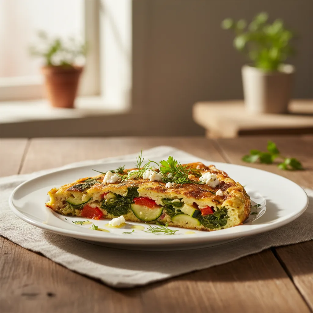 Frittata de Verduras y Queso Feta