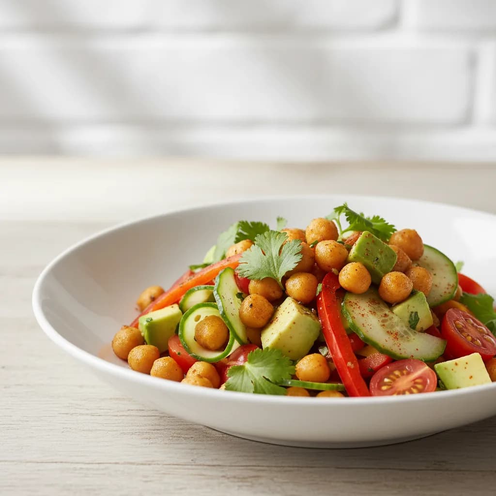 Bowl de Garbanzos Especiados con Aguacate y Verduras Frescas