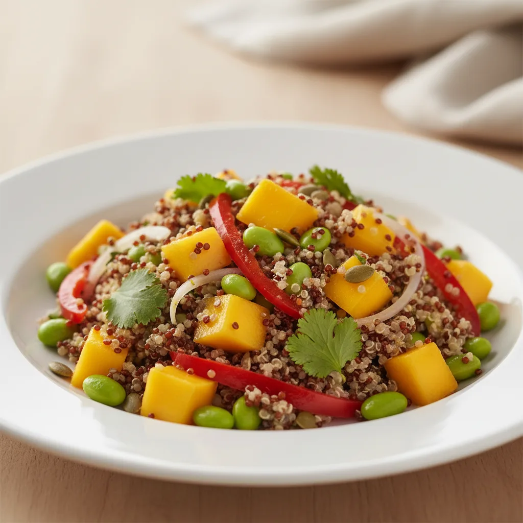 Ensalada de Quinoa con Edamame y Mango