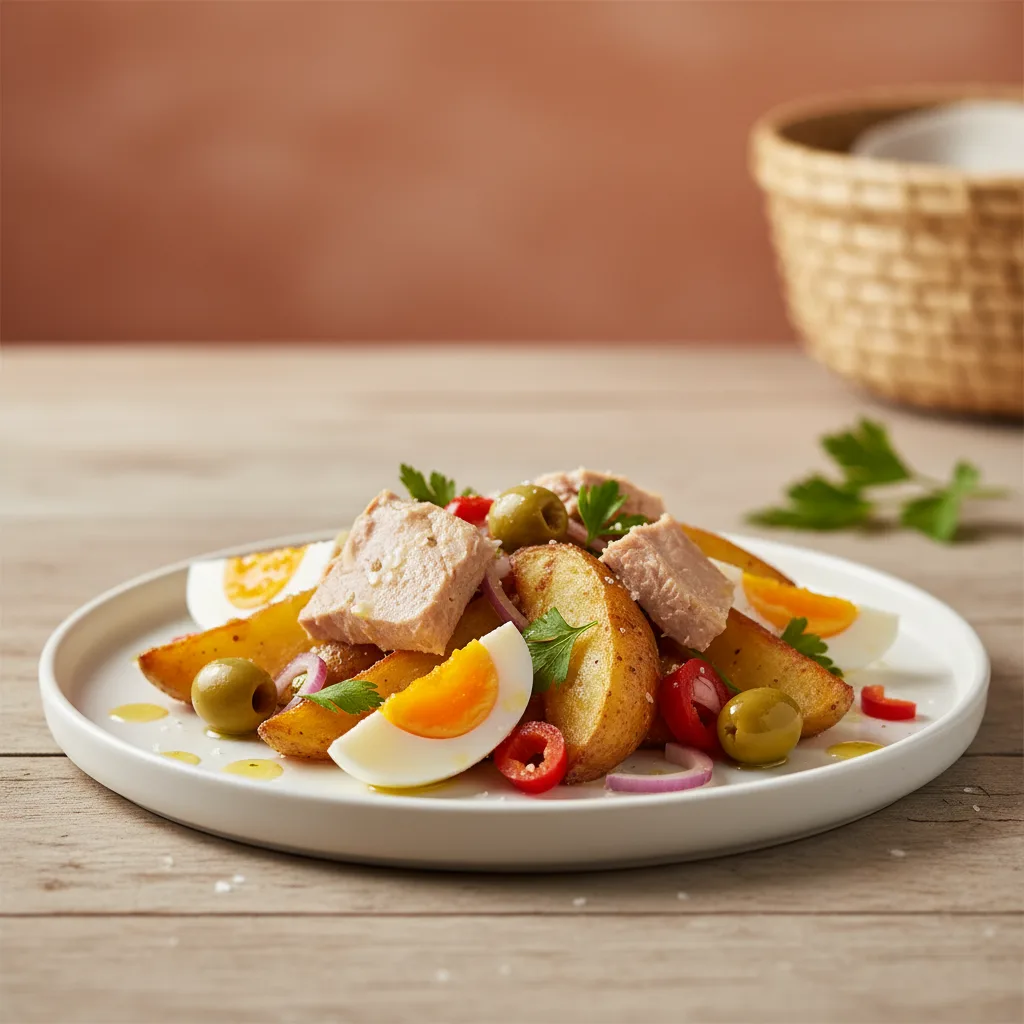 Ensalada Completa de Atún, Patata y Huevo